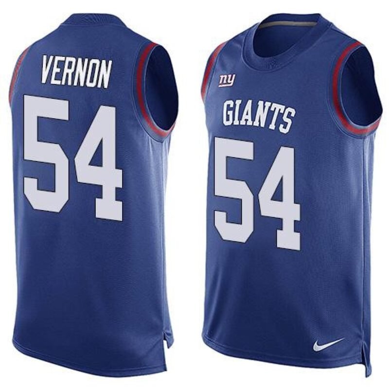 Giants #54 Olivier Vernon Royal Blue Team Color Men's Stitched NFL Limited Tank Top Jersey