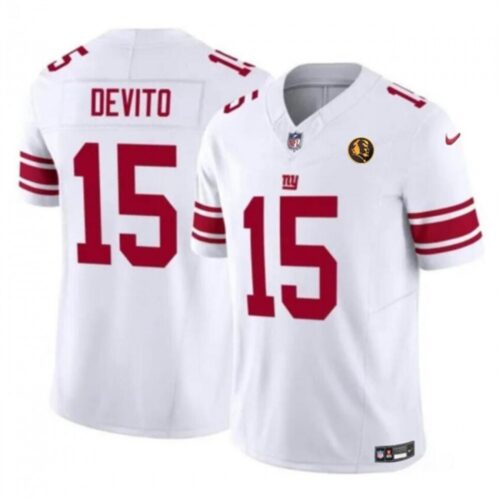 6861c77f6e1b7_1 Men's New York Giants #15 Tommy DeVito White 2023 F.U.S.E. With John Madden Patch Vapor Limited Stitched Football Jersey