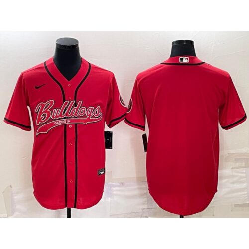 6861c7b5dcb2d_1 Men's Georgia Bulldogs Blank Red With Patch Cool Base Stitched Baseball Jersey
