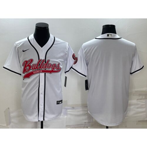 6861c7beb800b_1 Men's Georgia Bulldogs Blank White With Patch Cool Base Stitched Baseball Jersey