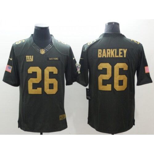 6861c87e9f448_1 Men's New York Giants #26 Saquon Barkley Gold Anthracite Salute To Service Limited Jersey