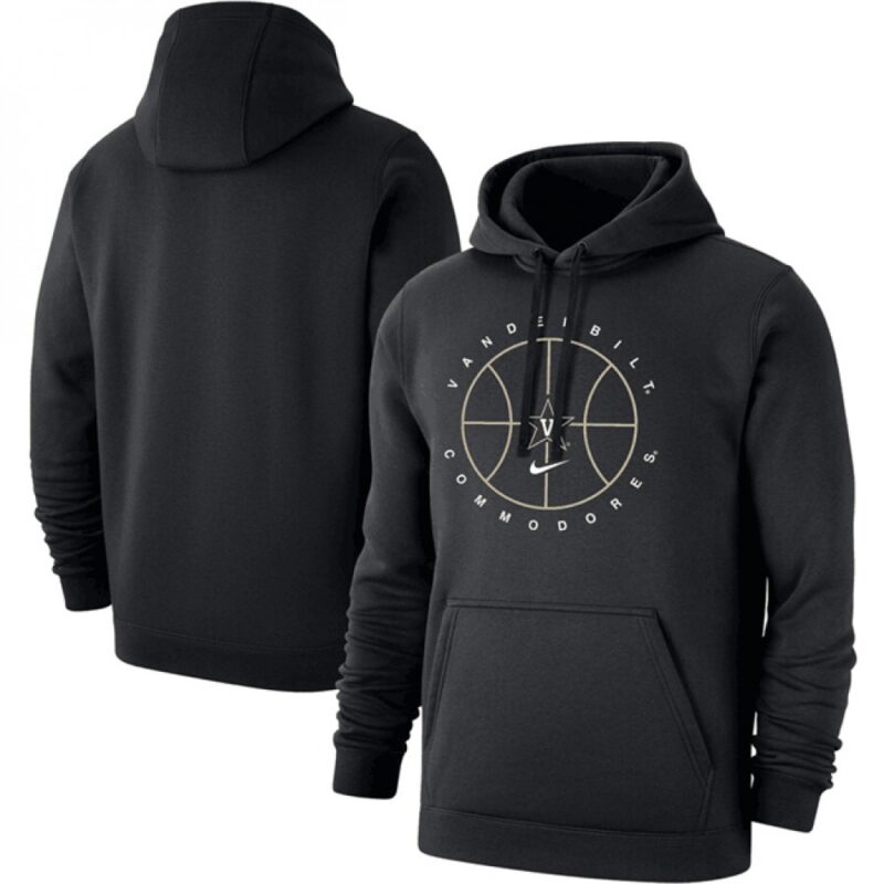 6861c8ec02063_1 Men's Vanderbilt Commodores Black Basketball Icon Club Fleece Pullover Hoodie
