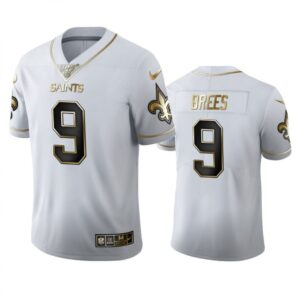 6861c93953806_1 Men's New Orleans Saints #9 Drew Brees White 2019 100th Season Golden Edition Limited Stitched NFL Jersey