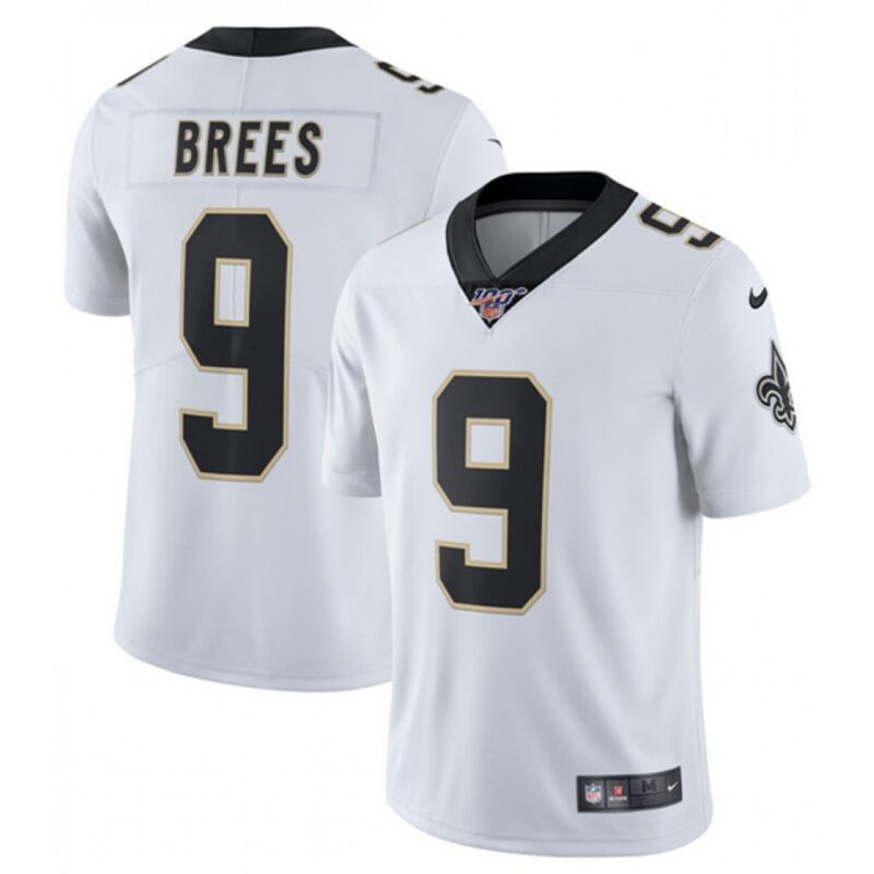 6861c94610df0_1 Men's New Orleans Saints #9 Drew Brees White 2019 100th Season Vapor Untouchable Limited Stitched NFL Jersey