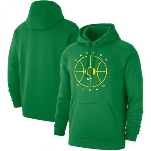 6861c94b3ad90_1 Men's Oregon Ducks Green Basketball Icon Club Fleece Pullover Hoodie