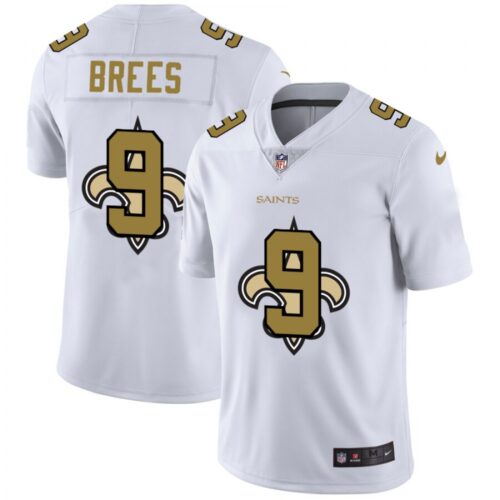 6861c952c095d_1 Men's New Orleans Saints #9 Drew Brees White Shadow Logo Limited Stitched Jersey