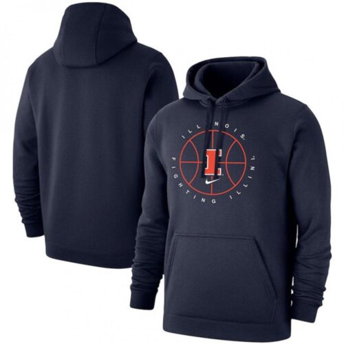 6861c96b7e9ca_1 Men's Illinois Fighting Illini Navy Basketball Icon Club Fleece Pullover Hoodie