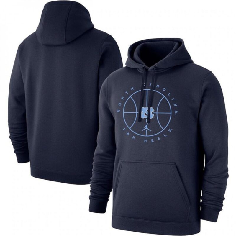 6861c98f67ce9_1 Men's North Carolina Tar Heels Navy Basketball Icon Club Fleece Pullover Hoodie