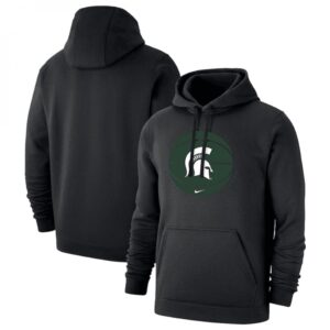 6861c9af82b95_1 Men's Michigan State Spartans Black Basketball Pullover Hoodie