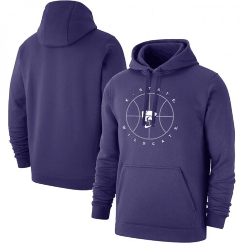 6861c9cadacf5_1 Men's Kansas State Wildcats Purple Basketball Icon Club Fleece Pullover Hoodie