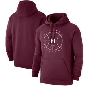 6861c9da19b5c_1 Men's Harvard Crimson Wine Basketball Icon Club Fleece Pullover Hoodie