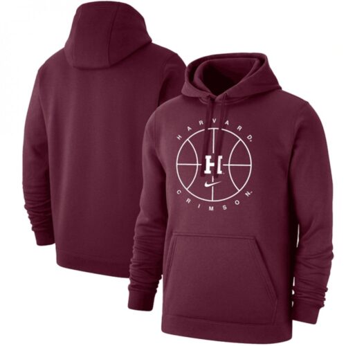 6861c9da19b5c_1 Men's Harvard Crimson Wine Basketball Icon Club Fleece Pullover Hoodie