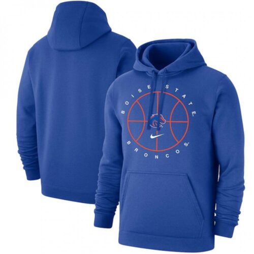6861ca3af4018_1 Men's Boise State Broncos Royal Basketball Icon Club Fleece Pullover Hoodie