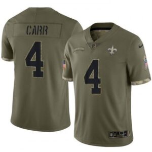 6861ca78a2da9_1 Men's New Orleans Saints #4 Derek Carr Olive Salute To Service Limited Stitched Jersey