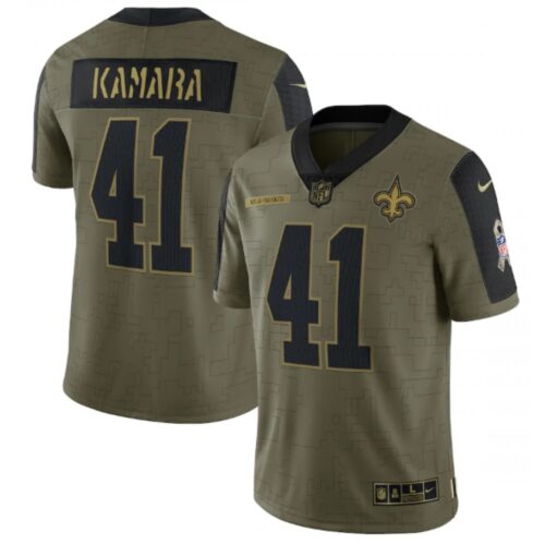 6861ca8864f68_1 Men's New Orleans Saints #41 Alvin Kamara 2021 Olive Salute To Service Limited Stitched Jersey
