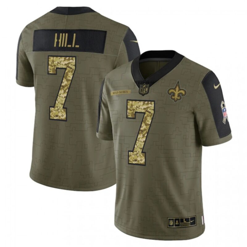 6861ca8e949d4_1 Men's New Orleans Saints #7 Taysom Hill 2021 Olive Camo Salute To Service Limited Stitched Jersey