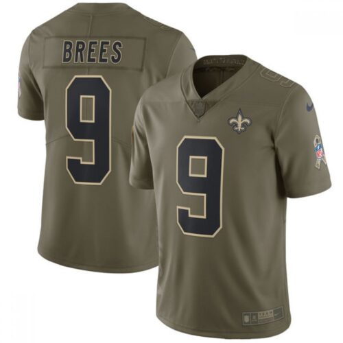 6861ca9ed5fc4_1 Men's New Orleans Saints #9 Drew Brees Olive Salute To Service Limited Stitched NFL Jersey