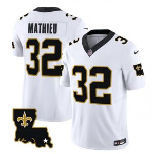 6861cac276e01_1 Men's New Orleans Saints #32 Tyrann Mathieu White 2023 F.U.S.E. 1987 Legacy Vapor Stitched Jersey