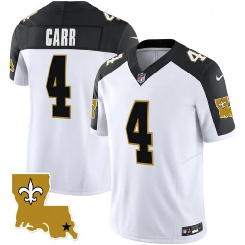6861cac8d4401_1 Men's New Orleans Saints #4 Derek Carr White Black 2023 F.U.S.E. 1987 Legacy Vapor Stitched Jersey