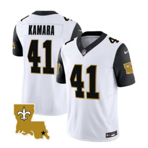 6861cacf32951_1 Men's New Orleans Saints #41 Alvin Kamara White/Black 2023 F.U.S.E. 1987 Legacy Vapor Stitched Jersey