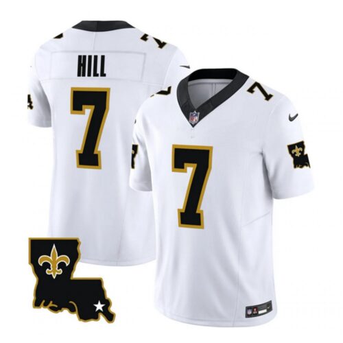 6861cad8a9aab_1 Men's New Orleans Saints #7 Taysom Hill White 2023 F.U.S.E. 1987 Legacy Vapor Stitched Jersey