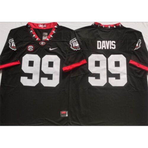 6861cade8cbde_1 Men's Georgia Bulldogs #99 DAVIS Black College Football Stitched Jersey