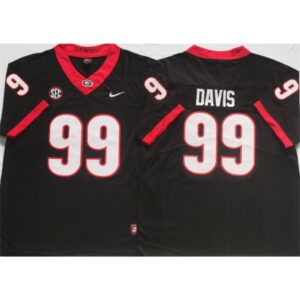 6861cae19b557_1 Men's Georgia Bulldogs #99 DAVIS Black College Football Stitched Jersey