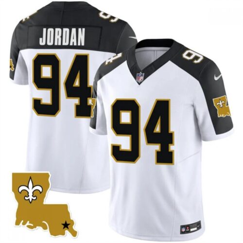 6861cae1e718f_1 Men's New Orleans Saints #94 Cameron Jordan White /Black 2023 F.U.S.E. 1987 Legacy Vapor Stitched Jersey