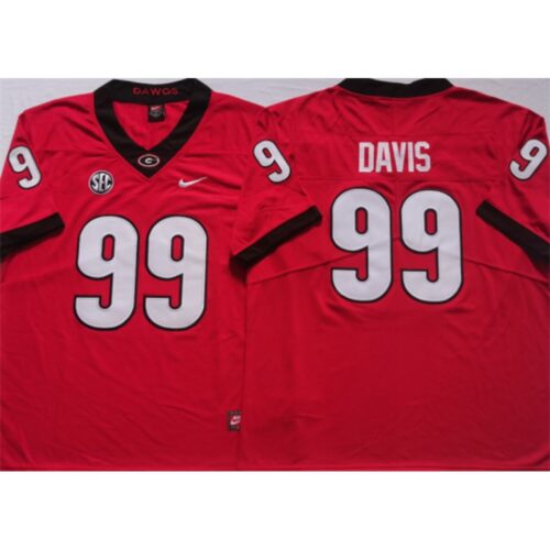 6861cae4ae6bc_1 Men's Georgia Bulldogs #99 DAVIS Red College Football Stitched Jersey