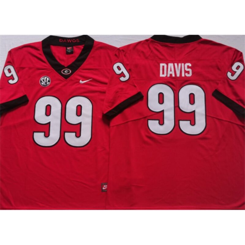 6861cae4ae6bc_1 Men's Georgia Bulldogs #99 DAVIS Red College Football Stitched Jersey