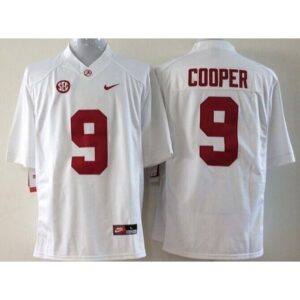 6861caf3eac98_1 Crimson Tide #9 Amari Cooper White SEC Patch Stitched Youth NCAA Jersey