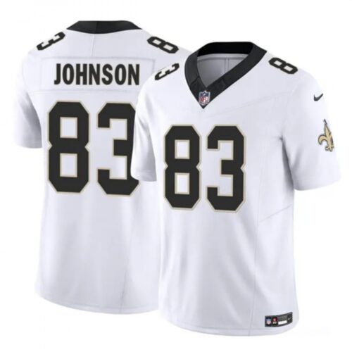 6861caf413832_1 Men's New Orleans Saints #83 Juwan Johnson White 2023 F.U.S.E. Vapor Untouchable Limited Stitched Jersey