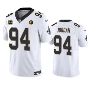 6861cafa18995_1 Men's New Orleans Saints #94 Cameron Jordan White 2023 F.U.S.E. With 4-star C Patch And John Madden Patch Vapor Limited Stitched Football Jersey