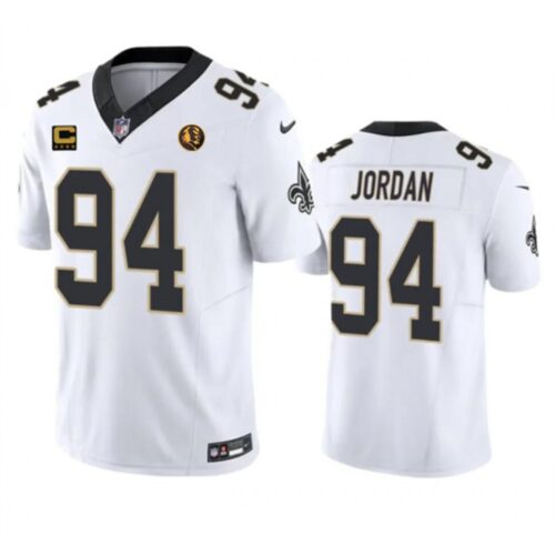 6861cafa18995_1 Men's New Orleans Saints #94 Cameron Jordan White 2023 F.U.S.E. With 4-star C Patch And John Madden Patch Vapor Limited Stitched Football Jersey