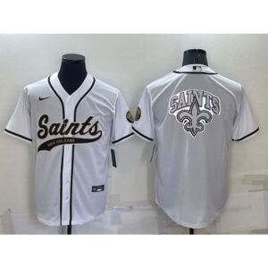6861cb0635071_1 Men's New Orleans Saints White Team Big Logo With Patch Cool Base Stitched Baseball Jersey