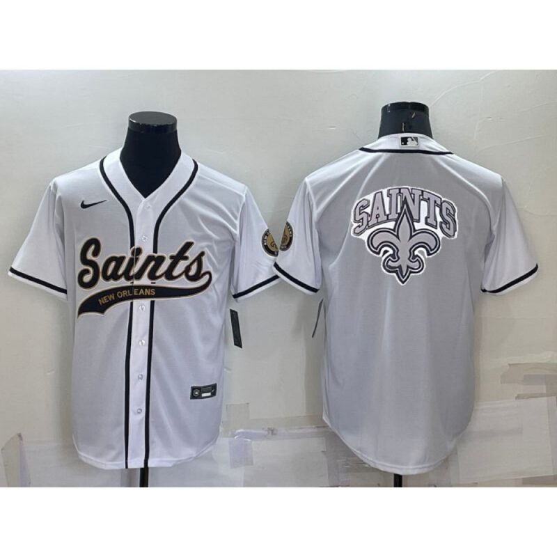 6861cb0635071_1 Men's New Orleans Saints White Team Big Logo With Patch Cool Base Stitched Baseball Jersey