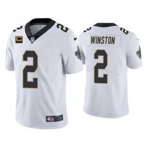 6861cb12779fe_1 Men's New Orleans Saints 2022 #2 Jameis Winston White With 4-star C Patch Vapor Untouchable Cool Base Stitched Jersey