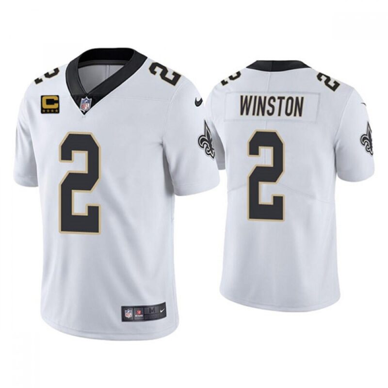 6861cb12779fe_1 Men's New Orleans Saints 2022 #2 Jameis Winston White With 4-star C Patch Vapor Untouchable Cool Base Stitched Jersey