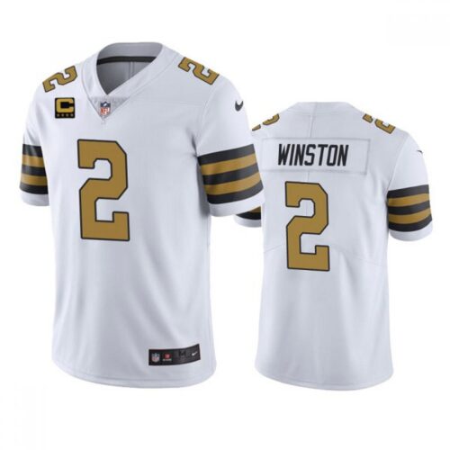 6861cb1586855_1 Men's New Orleans Saints 2022 #2 Jameis Winston White With 4-star C Patch Color Rush Cool Base Stitched Jersey