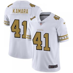 6861cb18eaff1_1 Men's New Orleans Saints #41 Alvin Kamara White 2019 Team Logo Cool Edition Stitched NFL Jersey