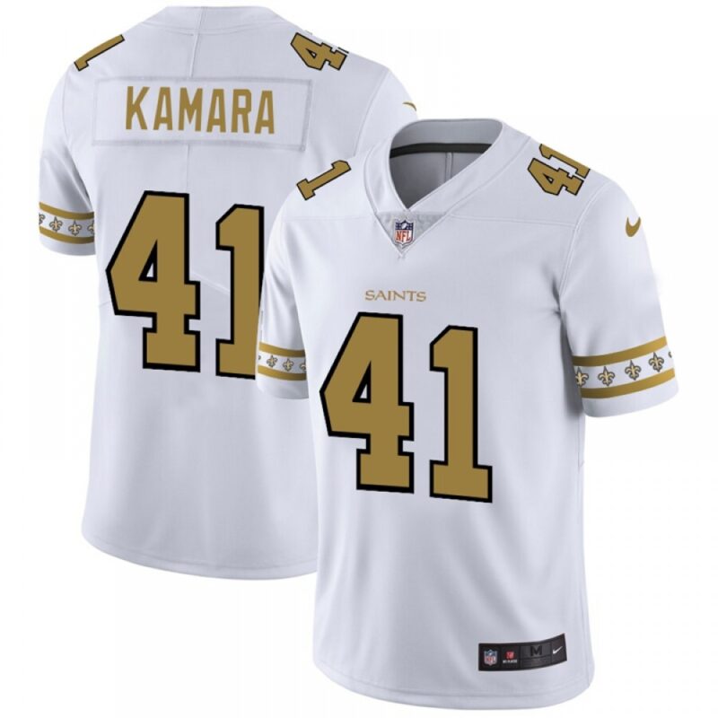 6861cb18eaff1_1 Men's New Orleans Saints #41 Alvin Kamara White 2019 Team Logo Cool Edition Stitched NFL Jersey