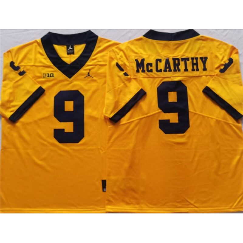 6861cb1a11ca7_1 Men's Michigan Wolverines #9 McCARTHY Yellow Stitched Jersey