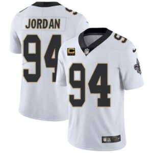 6861cb25a067b_1 Men's New Orleans Saints #94 Cameron Jordan 2022 White With 4-star C Patch Stitched Jersey