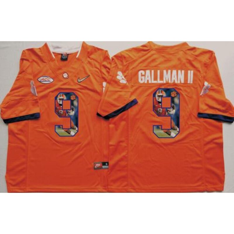 6861cb454f8bd_1 Tigers #9 Wayne Gallman II Orange Player Fashion Stitched NCAA Jersey