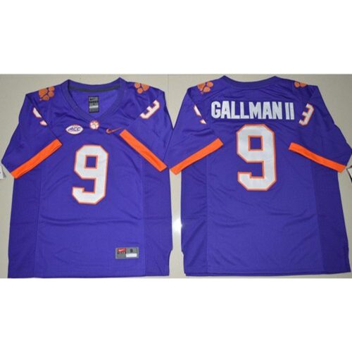 6861cb488874a_1 Tigers #9 Wayne Gallman II Purple Limited Stitched NCAA Jersey