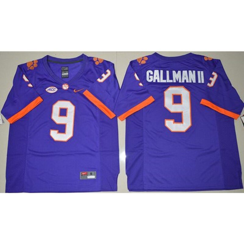 6861cb488874a_1 Tigers #9 Wayne Gallman II Purple Limited Stitched NCAA Jersey