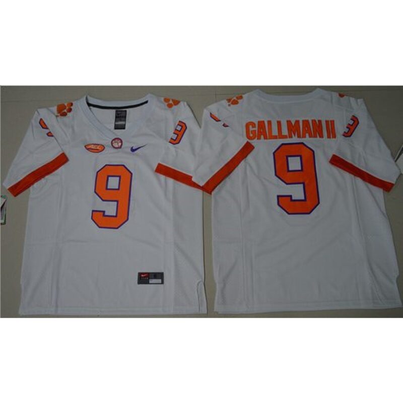 6861cb4ba5009_1 Tigers #9 Wayne Gallman II White Limited Stitched NCAA Jersey