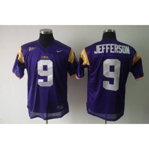 6861cb6b00bfe_1 LSU Tigers #9 Jordan Jefferson Purple Stitched NCAA Jersey