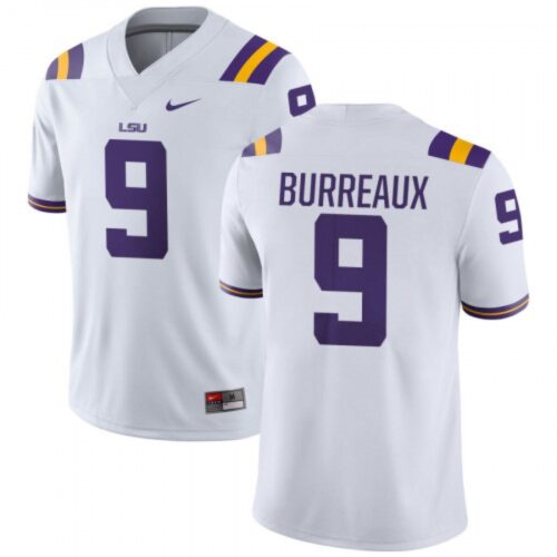 6861cb6e09e72_1 LSU Tigers #9 Joe Burreaux White Limited Stitched NCAA Jersey