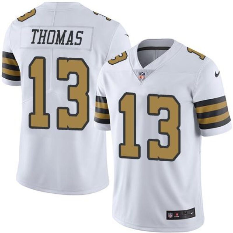 6861cb6fddb44_1 Saints #13 Michael Thomas White Men's Stitched NFL Limited Rush Jersey